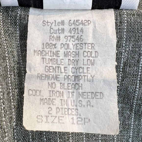 Vintage I.S.B. Inc Women's Grey Pinstripe Pantsuit Embroidered Size 12P - Picture 9 of 9